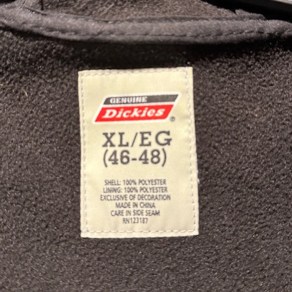 Dickies Fleece Lined Jacket mens XL 46-48 plaid gray black snap button up heavy - Picture 7 of 11